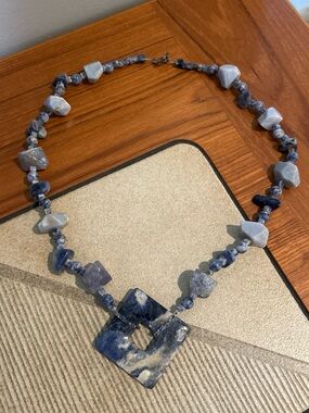 Blue Stone Pendant Necklace